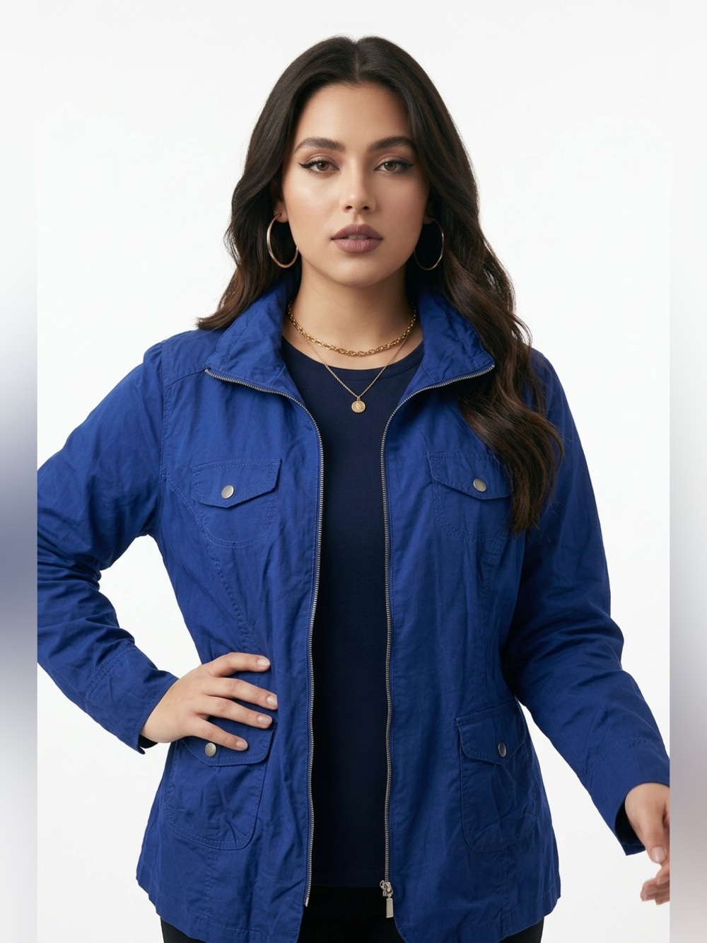 Penningtons Navy Utility Zip Jacket - Picture 2 of 14